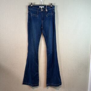 Joie Nouveau Flare Hem Cobalt Wash Jeans Mid Rise